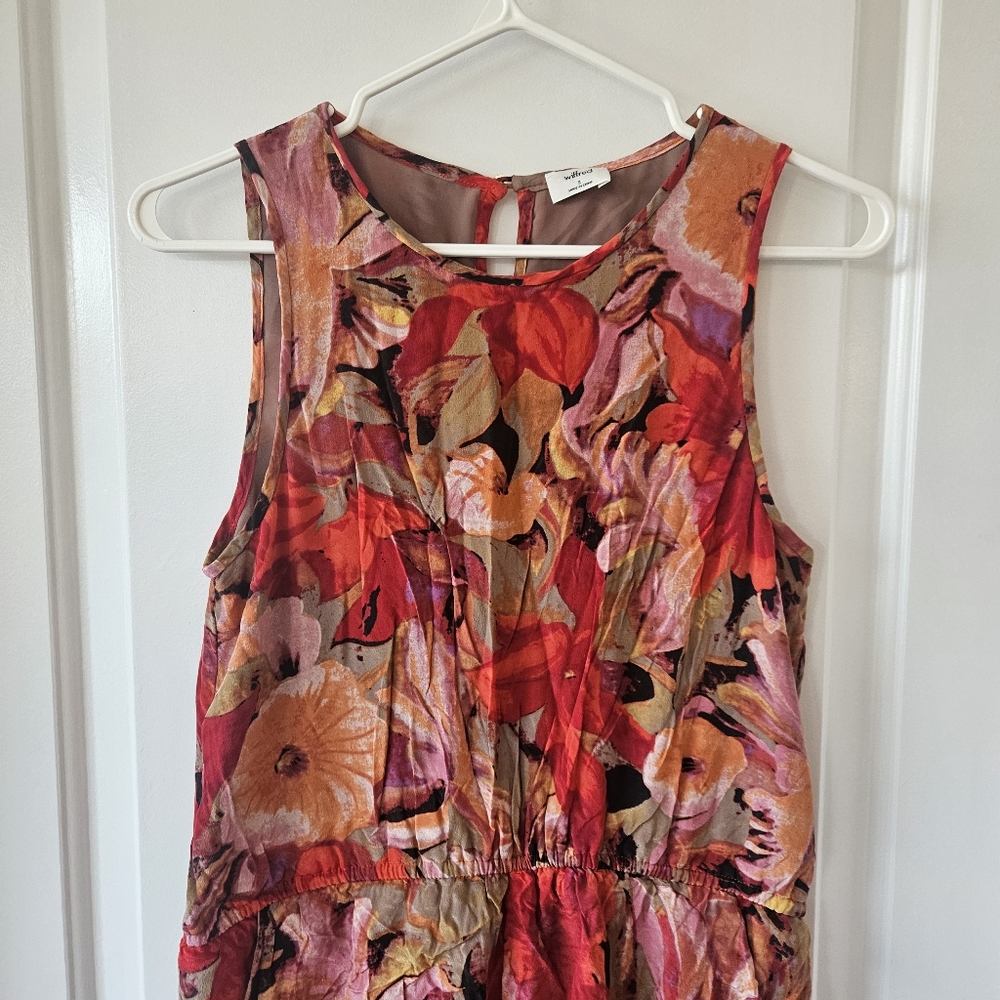 Aritzia Wilfred 100% Silk Rive Floral Colourful Romper Size Small - Picture 3 of 10